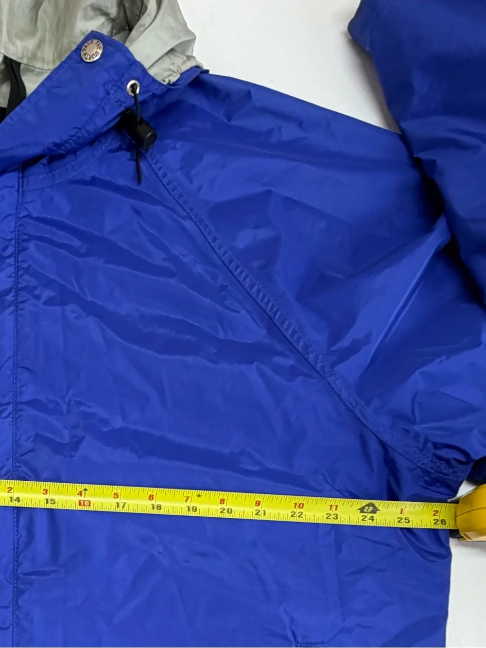 Vintage The North Face Hooded Rain Jacket Blue Gray Nylon Shell Mens XL Coat